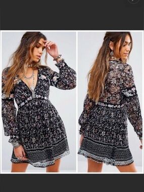 Free People CHERRY BLOSSOM MINI DRESS SIZE 6